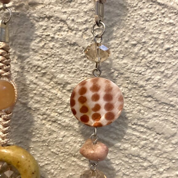 NEW! Krizia Jewelry Necklace Polished Stone & Beaded Knotted Twine 36” Slip On - Picture 7 of 8